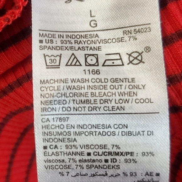 OLD Navy Women's Dress Mock Neck Red Stripes Ribbed Size Large - Picture 11 of 11
